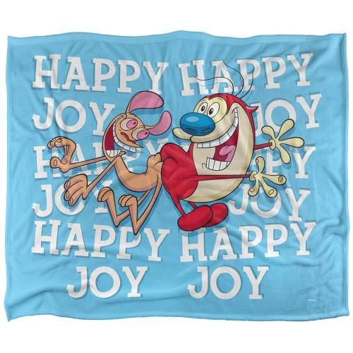 Ren & Stimpy Happy Happy Joy Joy Silky Supersoft Blanket