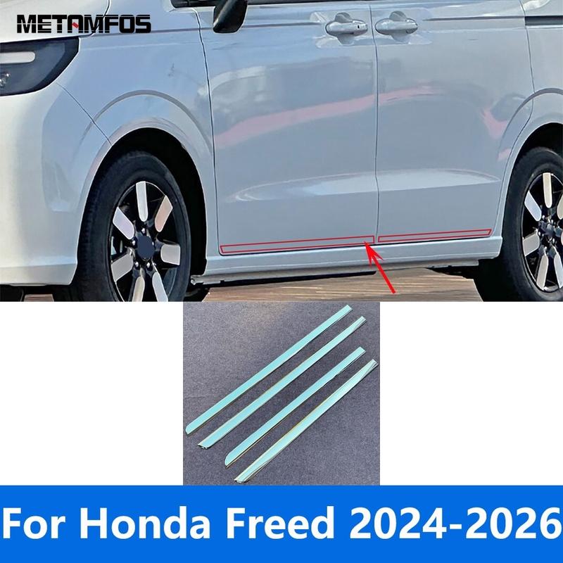 Для Honda Freed 2024 2025 2026 Хромированная полоса на боковую линию двери, накладка на порог, наклейка, внешние аксессуары, стайлинг автомобиля