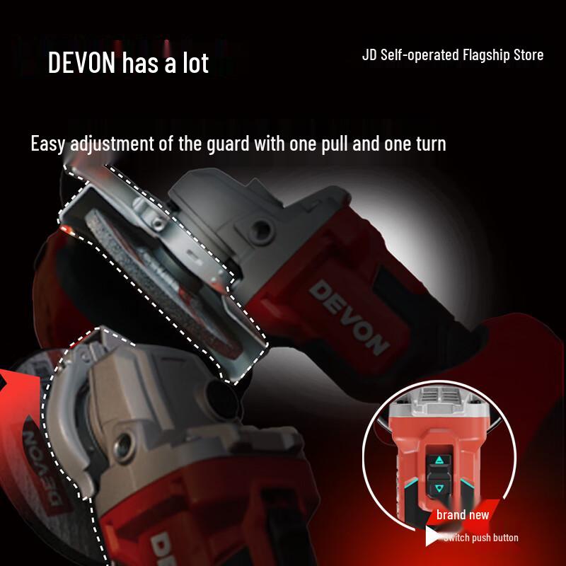 Devon 20V Cordless Brushless Angle Grinder CN plug (adapter included)