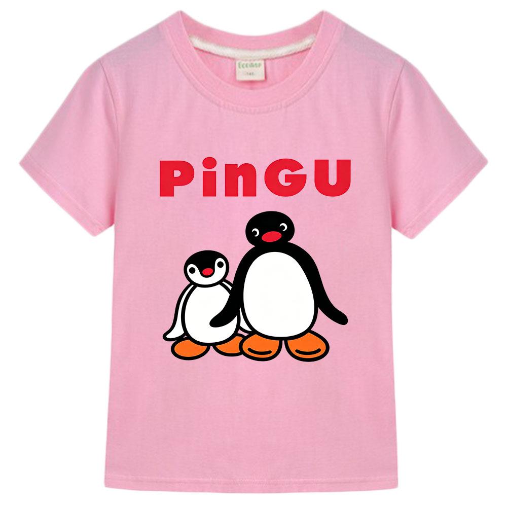 Pingu Children's Cartoon T-Shirt Cotton 2-12 Years Kids Tees Cute Boys Girls Tops O-Neck Manga Print Short Sleeve Summer Toddler