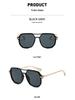 2026 New Double Bridge Square Sunglasses - Fashionable Retro Pilot Style for Holiday and Driving Sun Protection