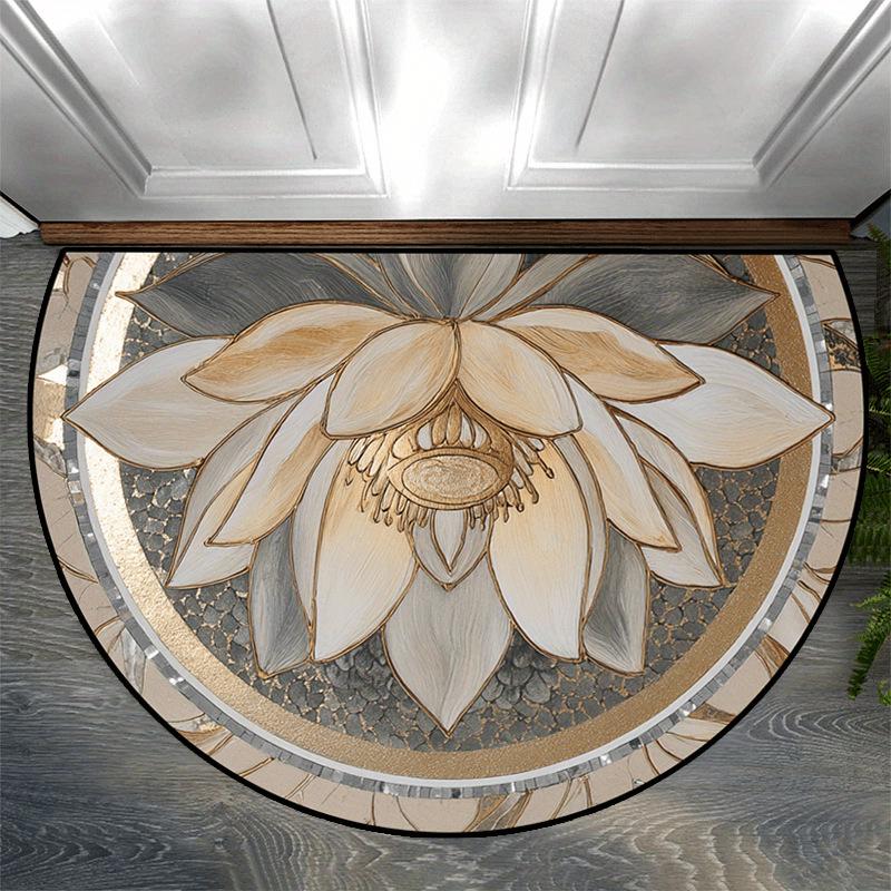 American Style Half-Round Floor Mat: Stain & Wear-Resistant, Decorative Mat for Home, Doorway, & Kitchen