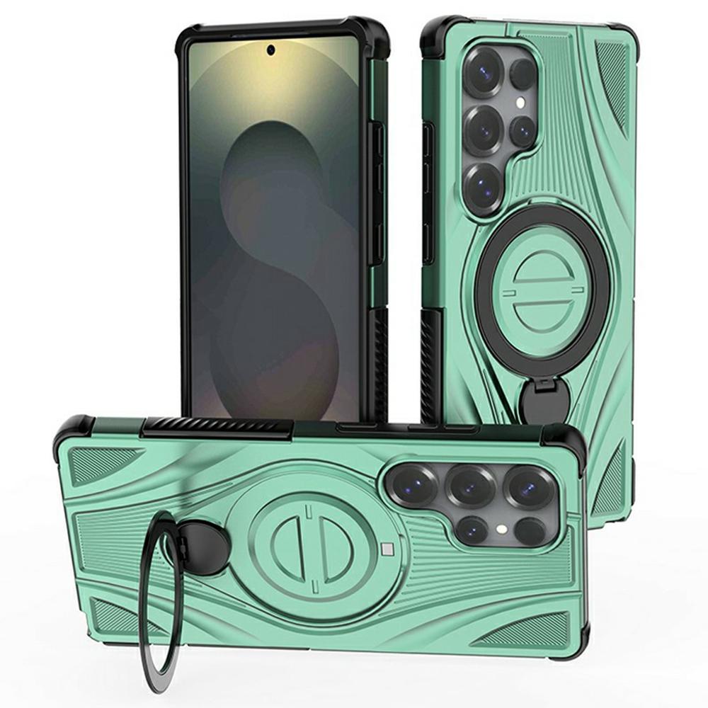 For Samsung Galaxy S26 Ultra Magnetic Case Rotating Kickstand TPU PC Shockproof Phone Back Cover