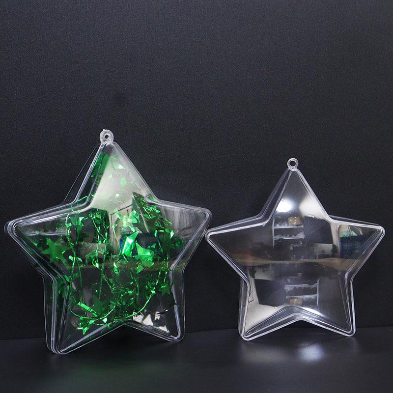 10CM Transparent Creative Christmas Star Candy Box - Plastic Gift Packaging & Hanging Ornament