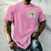 Men's Vintage Texture Printed Short Sleeve T Shirt Loose Fit Casual Summer Daily Top Lightweight Breathable Fabric Comfortable Design