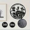 1 PC Custom Sea Turtle Metal Wall Art with Palm Tree, No Power, Reusable Coastal Home & Garden Decor, Custom Sign, Festival Statue