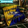 1PC Custom Name Blanket Ravens Team Spirit Flannel Blankets Patterns Throw Blanket All-Season Soft Gift for Couch, Bed, Camping, Birthday Gifts