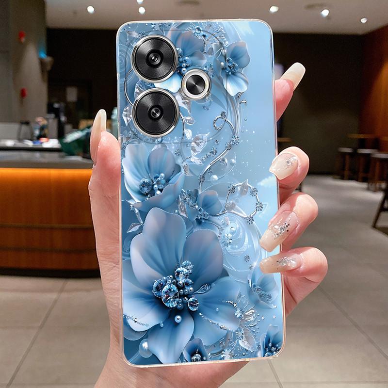 For Xiaomi Poco F6 5G Case Clear Luxury Fashion Butterfly Flower Soft Silicone TPU Casing For Redmi Turbo 3 PocoF6 5G Phone Case