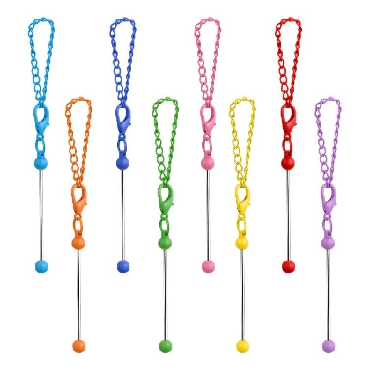 8Pieces Beadable Keychain Pendant Metal Keyring Key Holder Keyring Charm Decoration for Backpacks Pendants Bag Charm 1