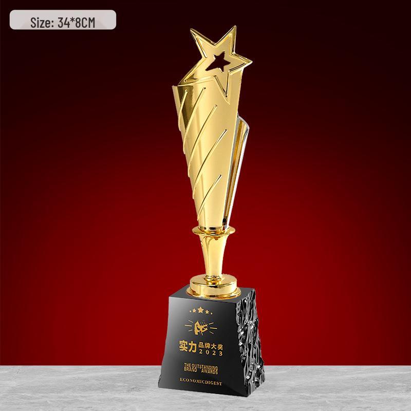 Gold, Silber, Bronze Sternburst Verdrehte Säule Trophäe - Firmen Gedenkpreis