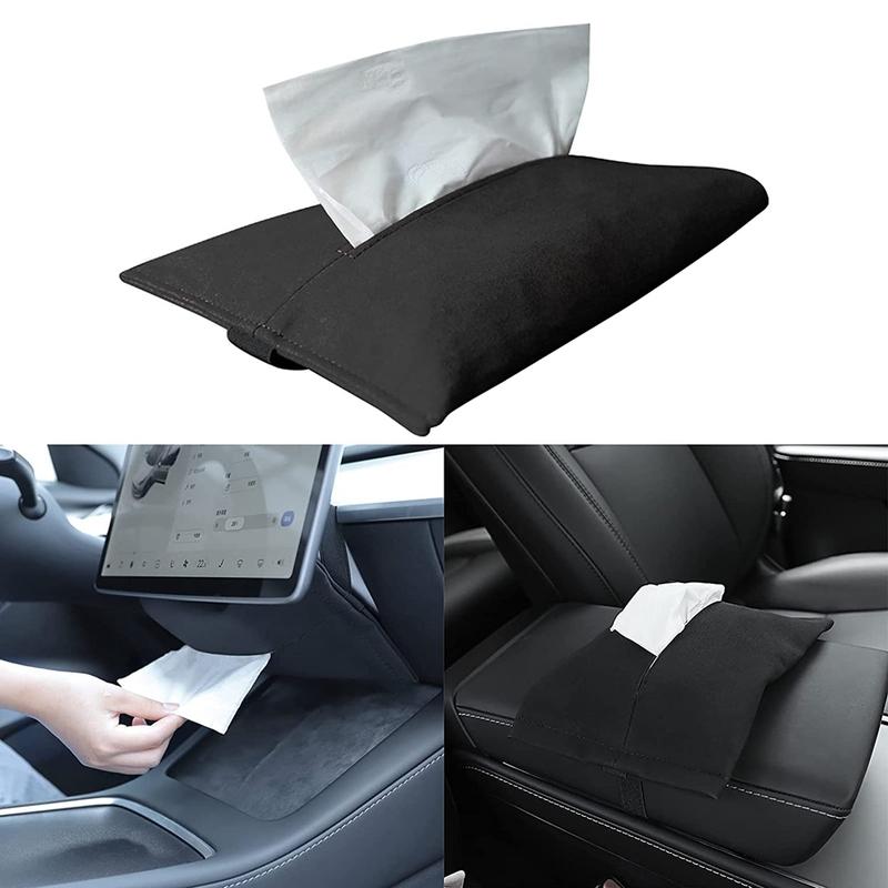 M63K-Tissue Holder For Tesla Model 3/Y Tissue Box Center Console Napkin Holder Car Paper Napkin Holder, For Tesla Model 3