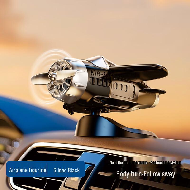 Solar Rotating Airplane Car Ornament