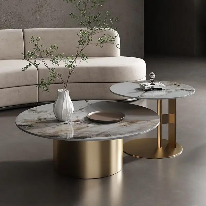 Unique Luxury Hotel Round Coffee Side Table Modern Dining Tables Tea Center Sofa Corner Mesa Lateral Para Sala Home Furniture