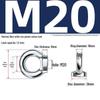 Marine Grade Zinc-Plated Hardened Carbon Steel Lifting Eye Bolt with Nut, Round Ring, Extended Thread, M6 M8 M20