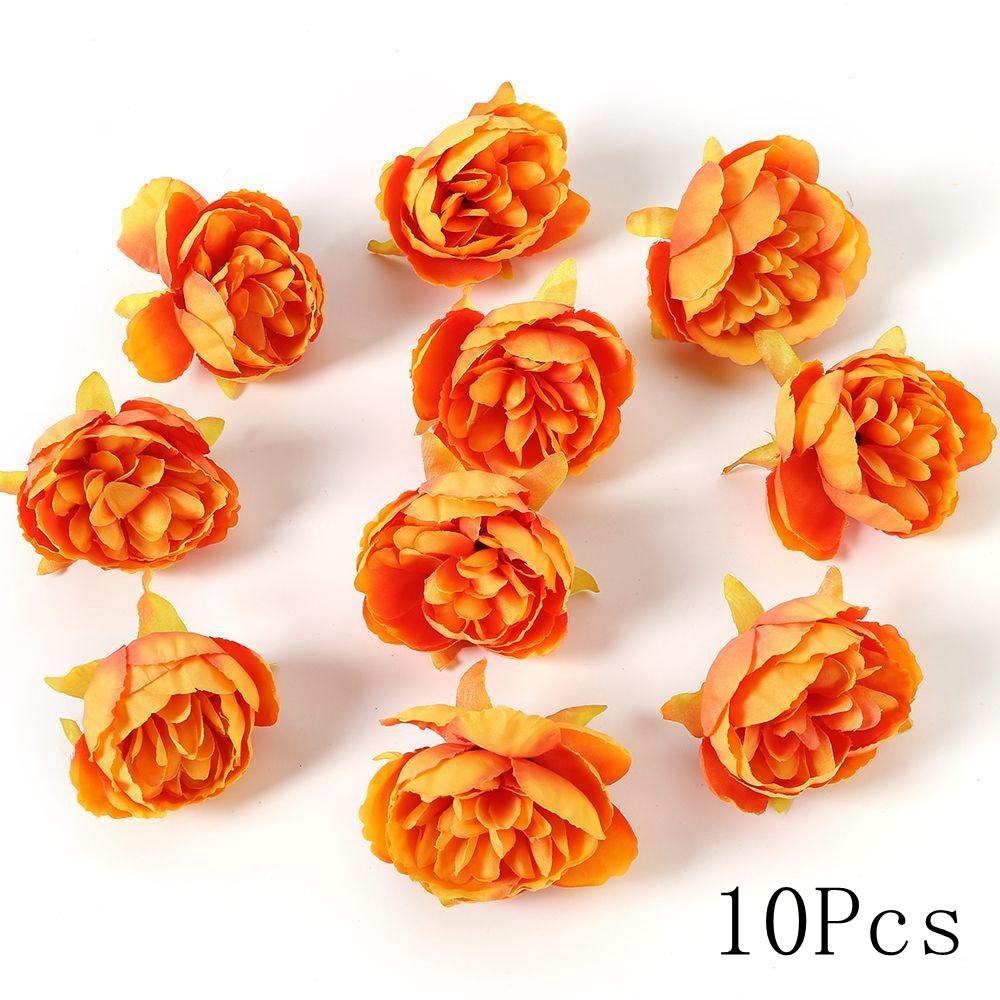Autumn Orange Artificial Flowers Silk Fake Flowers for Home Room Decor Garden Wedding Decoration Bouquet Wreath Gift Accessories