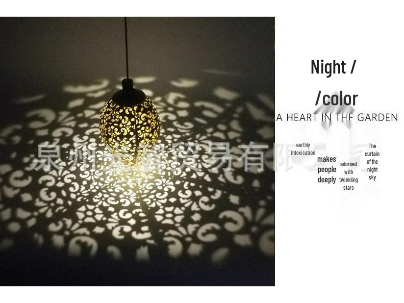 Cross-border Outdoor Iron Solar Floodlight for Courtyard, Garden, Balcony Decoration, Landscape, and Wall Hanging.