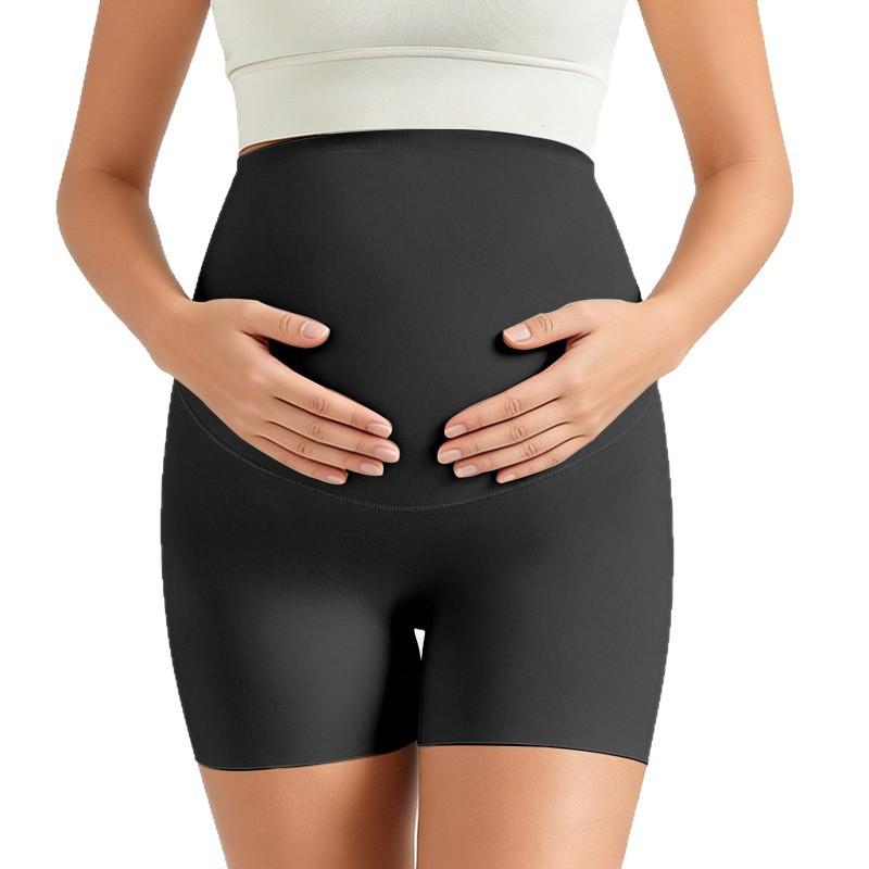 Maternity High-Waist Seamless Yoga Pants With Tummy Support Modal Spandex Blend Stretchy 3/4 Length Leggings Pregnancy