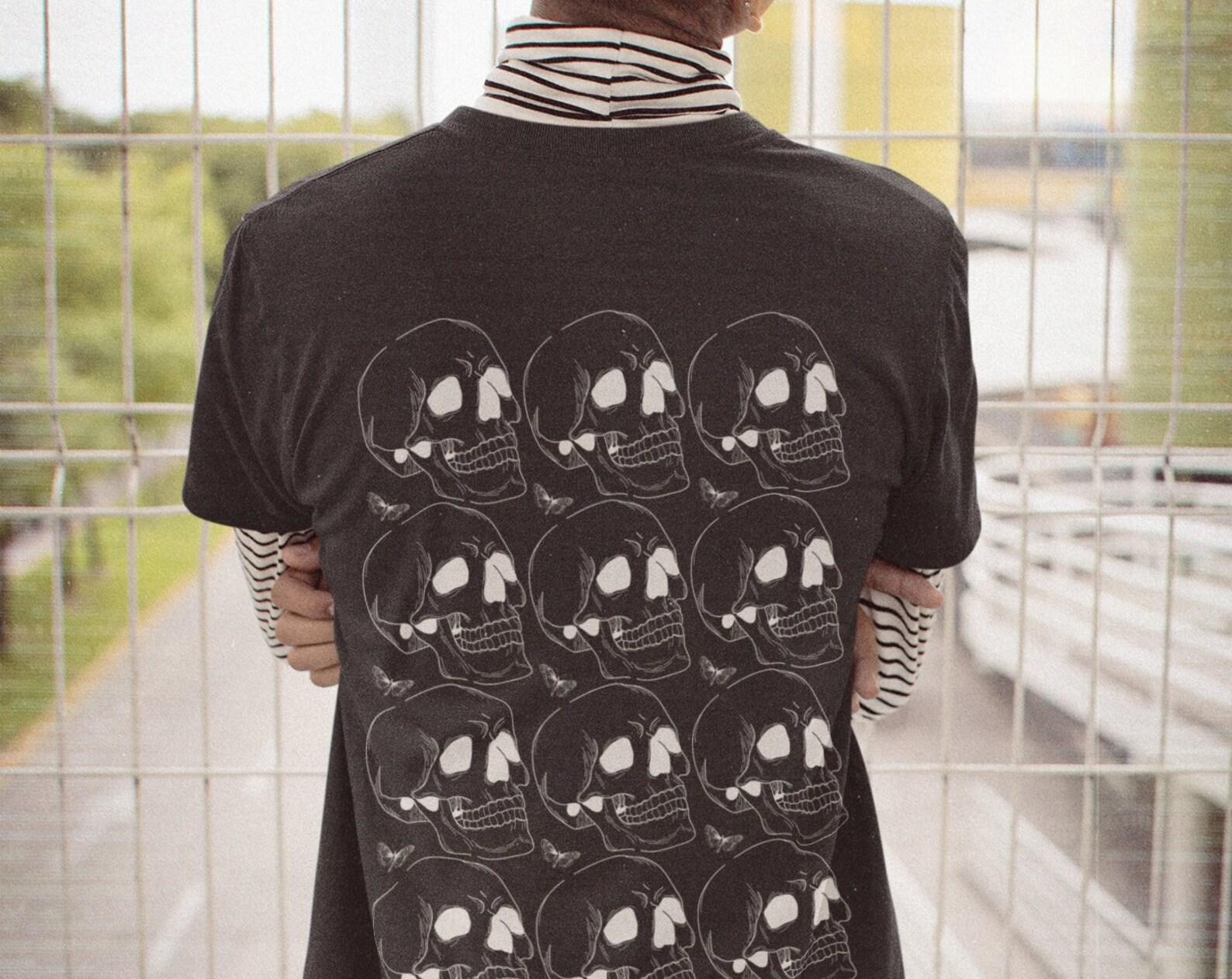 Dark Academia Clothing, Alt Clothing, Grunge Clothing, 90s Tshirt, Skulls and Moths Shirt, Mall Goth Clothing, Mall Goth 90s, Grunge Clothes 3XL