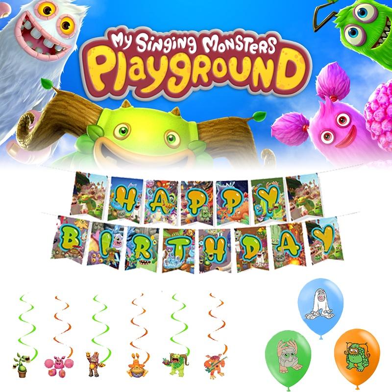 My Monster Singing Theme Birthday Banner Balloon Party Supplies Set Decorations