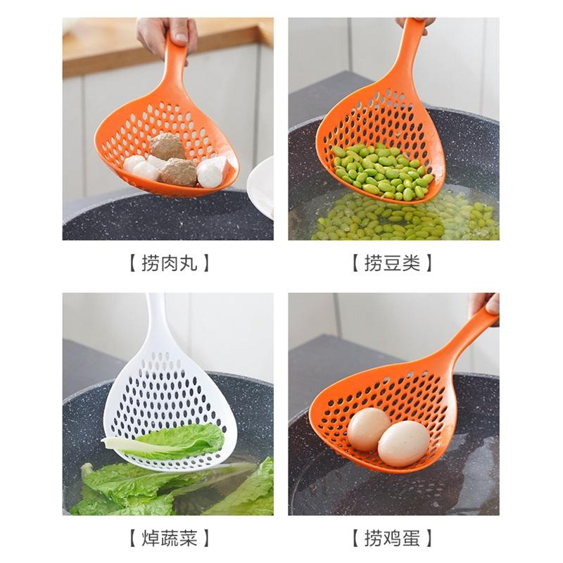 1PC Kitchen Long-handled Colander Filtered Dumpling Spoon Hotpot Drain Spoon Household High Temperature Thickened Colander
