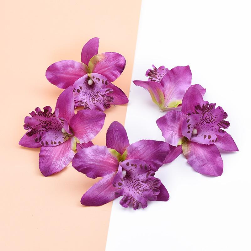 10 Pieces Artificial Flowers Cheap Silk Butterfly Orchid Home Decoration Accessories Brooch Diy Christmas Wreath Fake Plants