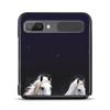 Phone Case For Samsung Galaxy Z Flip3 5g Back Pc Case For Samsung Z Flip Capa Black Shell Hard Fundas Running Horses