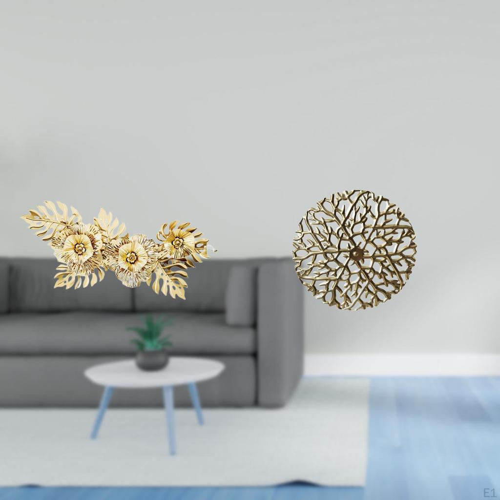 Nordic Metal Wall Art Decorative Sculpture Flower Leaves Hanging Artwork for Dining Room Gift Home