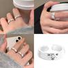 2pcs Adjustable Cute Cats and Dog Cartoon Ring for Women Adjustable Size Friendship Ring Fashion Engagement Jewelry