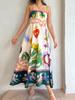 Summer Elegant Printed Halter High Waist Maxi Dress