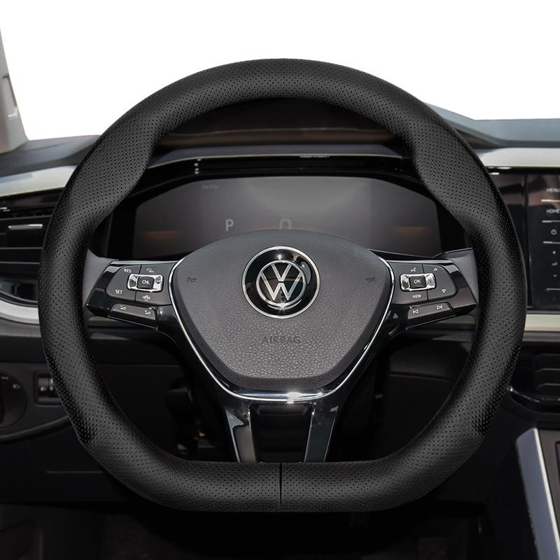 Für Volkswagen Runde D-förmige Lenkradabdeckung VW Polo Golf 4 5 6 7 Up Gol Passat B8 B7 CC Touran Tiguan T-Roc Touareg ID3