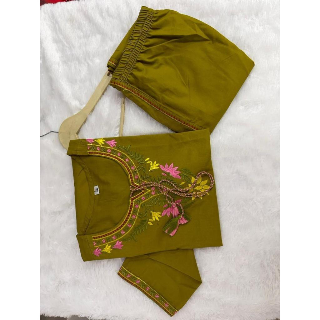 Women Office Wear Cotton Top Kurti Cord Set Bollywood Designer Kurta Pant Set