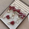 Y2k Key Chains Cute Acrylic Bowknot Pendant Keyring Red Bow Key Chain High Quality Heart Pendant Keychain For Car Decoration