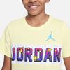 Jordan Pixel Logo Print Crew Neck Short Sleeve T-Shirt Kids Tops Light-Lemon-Yellow Green FD0234-821