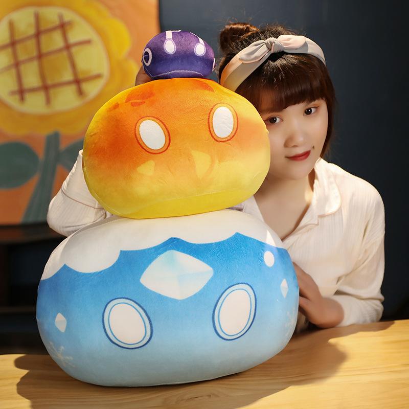 10-40CM Gioco Genshin Impact Tema Slime Cuscino Bambole Peluche Carine Keli Dango Coperta Giocattoli a Manciata Cuscino Cartone Animato Regalo di Compleanno Natale