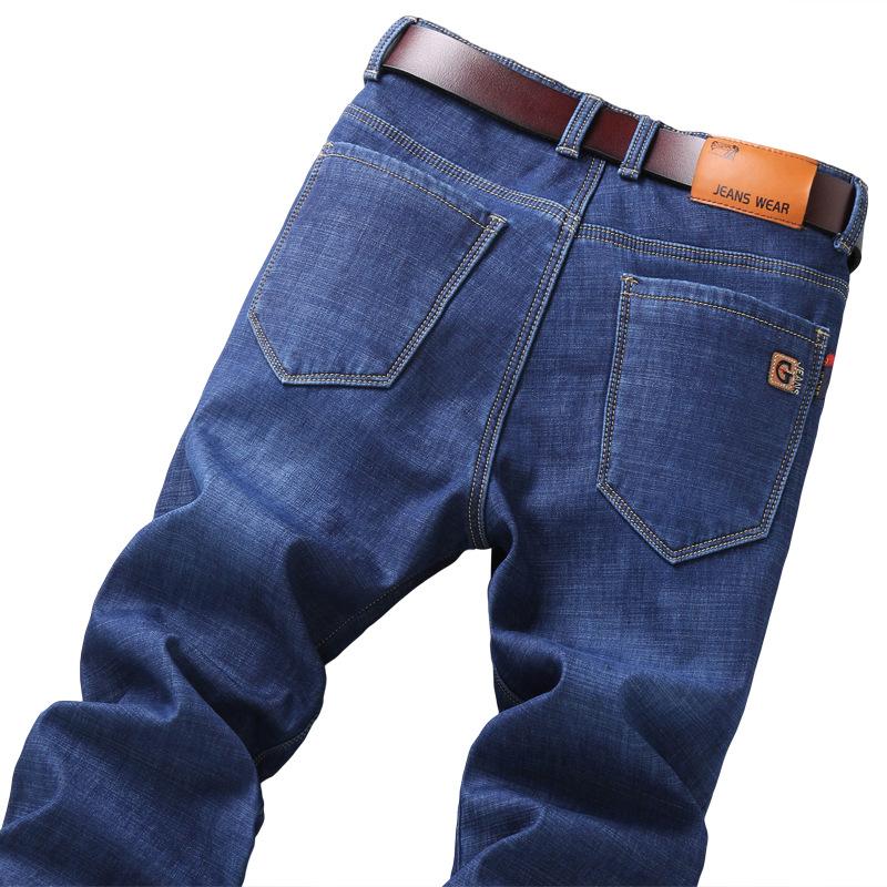 Herren Fleece Jeans Winter Neu Übergröße Dick Warm Gerade Stretch Männlich Business Casual Arbeit Denim Verdicken Hose