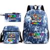 New rhythm box game merchandise primary school bag sprunki cartoon starry sky backpack 3-piece set D
