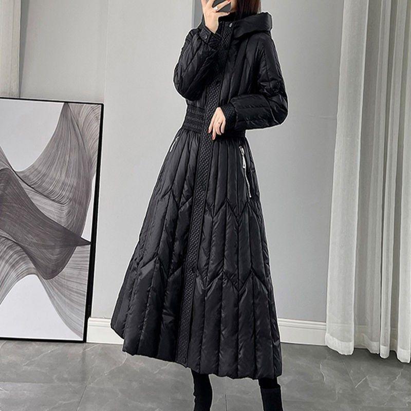 

Down cotton-padded clothes for women s new knee-length winter cotton-padded jackets, cold-proof cotton-padded jackets, waist M чорний