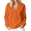 Women's Casual V Neck Pullover Sweatshirt Long Sleeve Buttoned Top with Front Pocket Lightweight Comfortable Fit