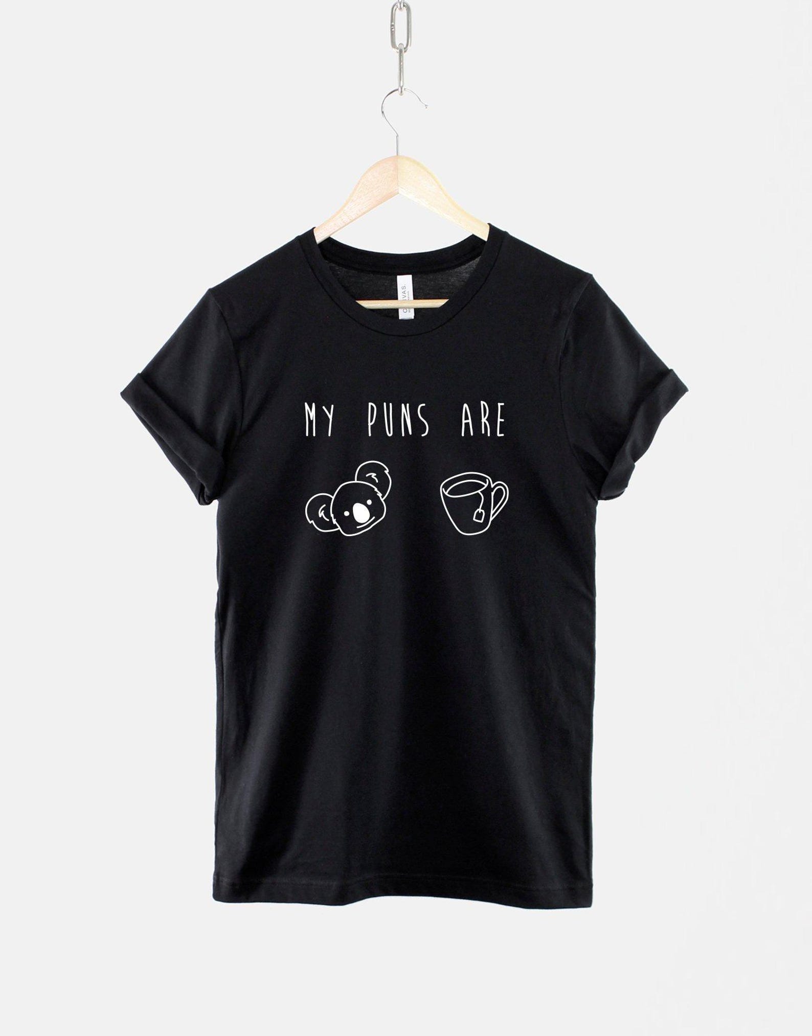 Koala Tea Pun Shirt: Playful Slogan, Ring Spun Cotton Tee XL