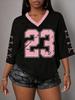 New Casual Simple Letter NO.23 Women's Pattern T-shirt Summer Sports Shirt Suitable For Basketball Games Y2k Women's Clothing