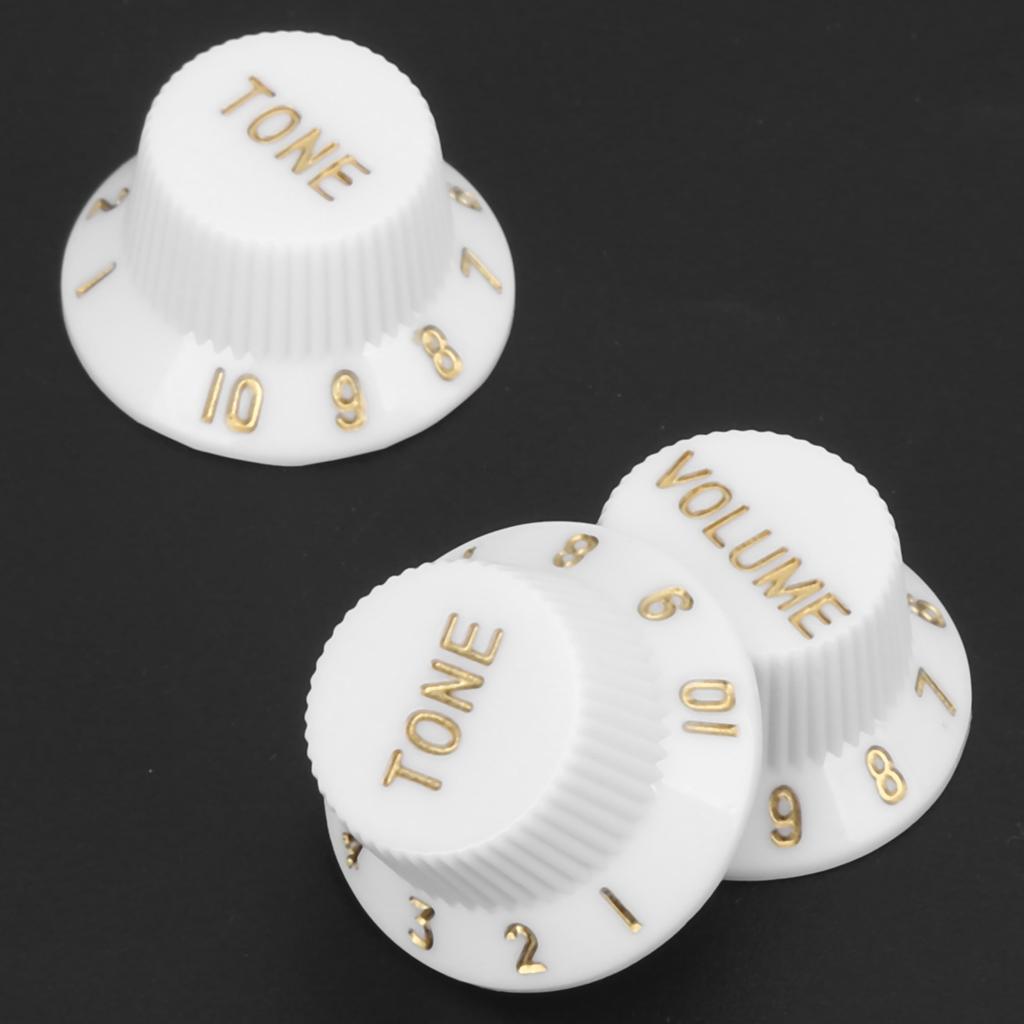 3 Stück Gitarren-Reglerknopf 1 Lautstärke 2 Klangfarbe Passend Top Kunststoff Set Kit für E-Bass GD73