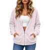Felpa da donna casual con zip e maniche lunghe, giacca sportiva con colore