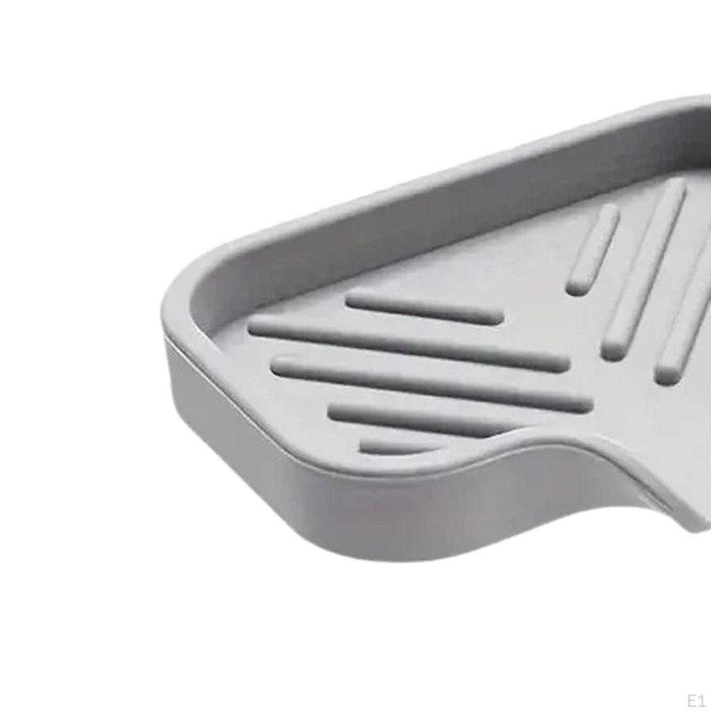 Soap Dish Holder Sink Sponge Kitchen Tray Silicone for Countertop Shower