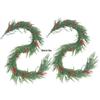 Artificial Norfolk Pine Wreath with Red Berries & Rattan Vines for Cross-Border Christmas Decoration