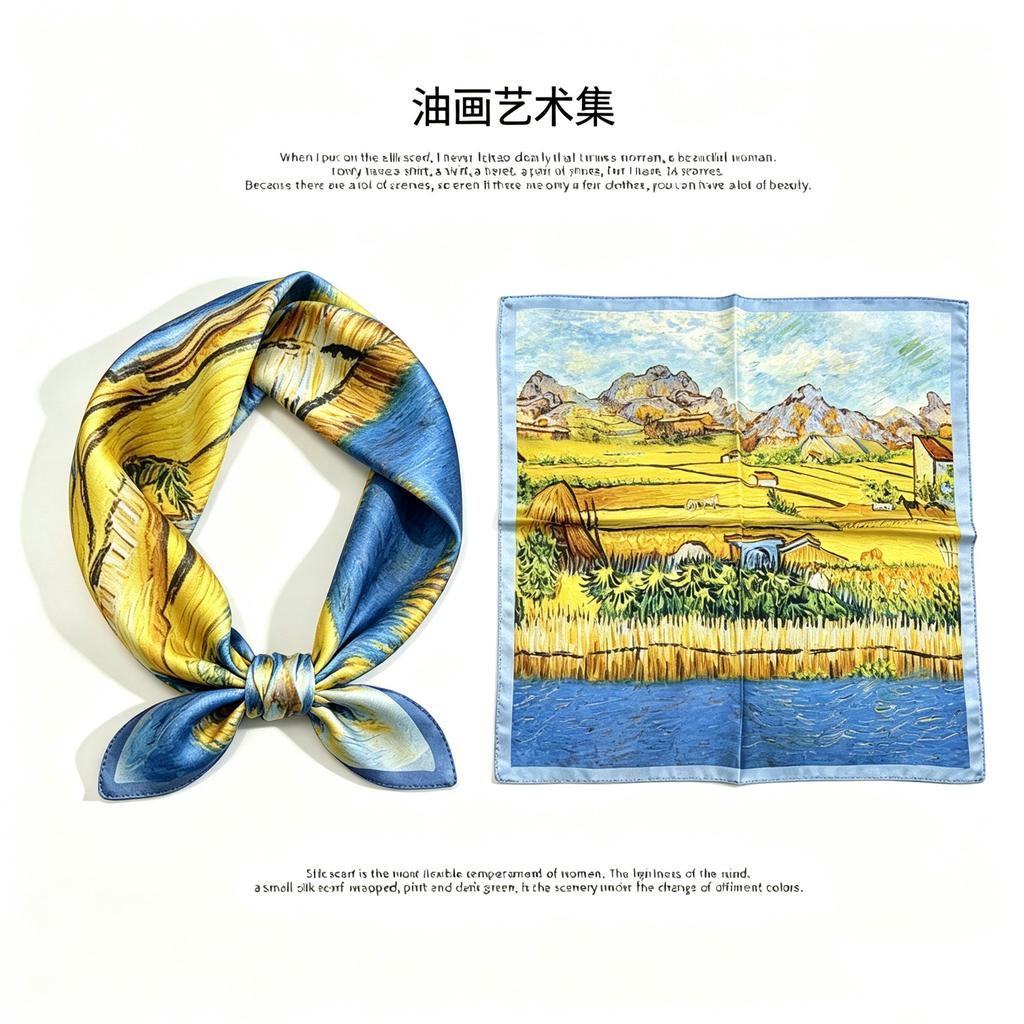 [111 Mulberry Silk] Spring and Autumn Versatile Colorful Scarf Small Scarf Silk Scarf 11cm Small Square Scarf Women