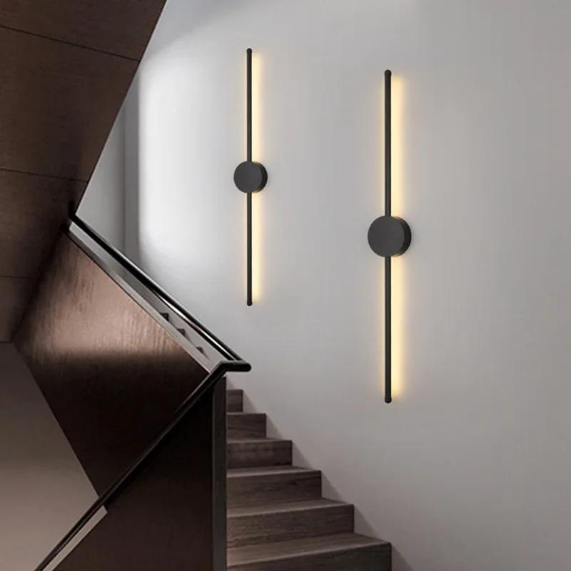 Wall Light LED Lights Internal Wall Sconce Modern Nordic Bedroom Beside Long Strip Night Lamp Interior Room Decoration Lighting