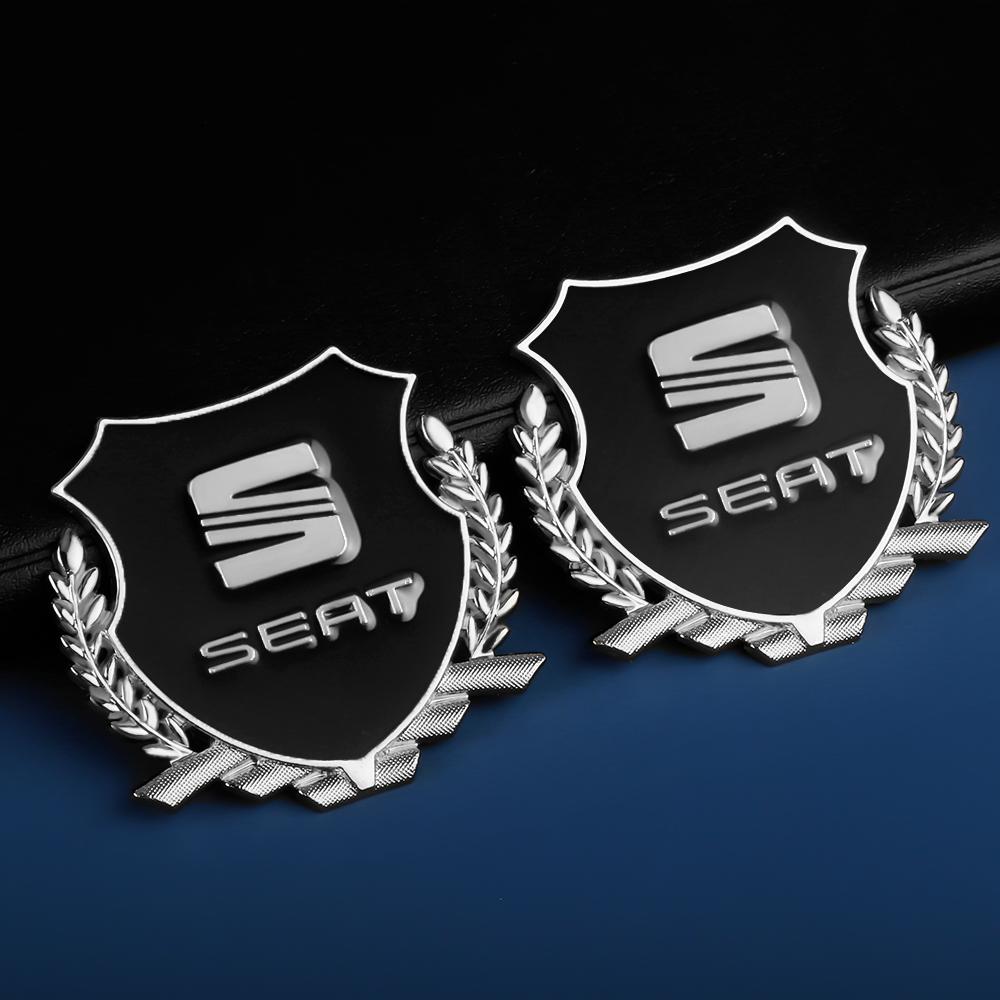 ydsh2 2Pcs Car Styling 3D Metal Logo Body Fender Side Window Wheat Ear Stickers For Seat FR Leon lbiza Ateca Arosa Exeo Cupra Toledo