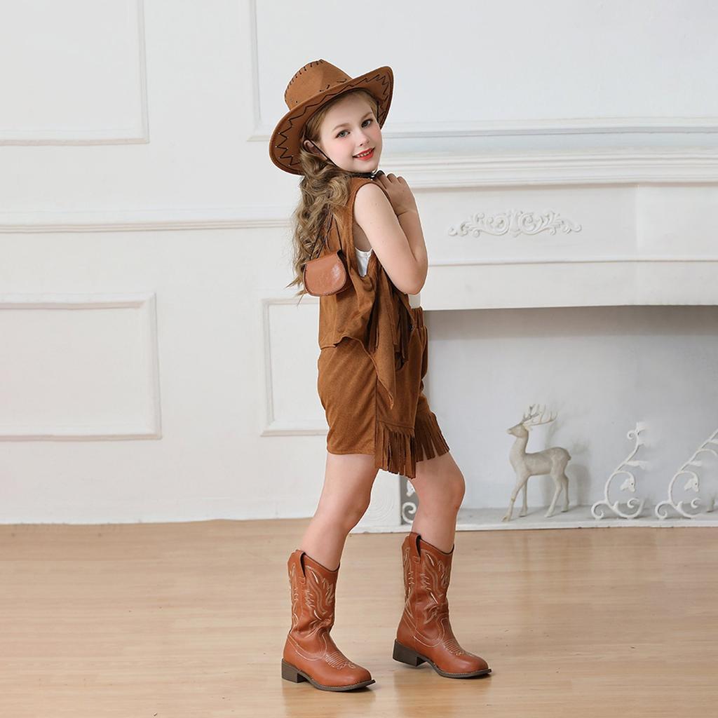 Children's Ethnic Hippie Suede Tassel Vest Set