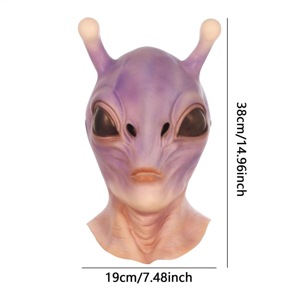 Full Head Realistic Halloween Alien Mask Cosplay HorrorUFO Skull Latex Masks Helmet Carnival Dress Up Party Costume Props