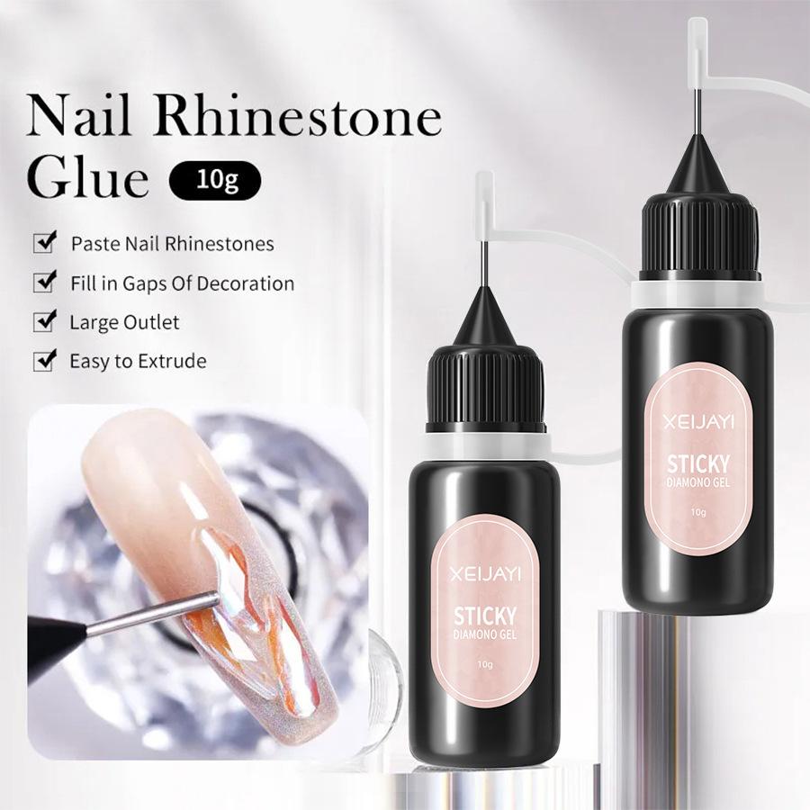 No Wipe Rhinestone Charm Adhesive Gap Nail Glue Filler Sealant UV/LED Cured Long-Lasting Nail Art Tool DIY & Salon Professional Use